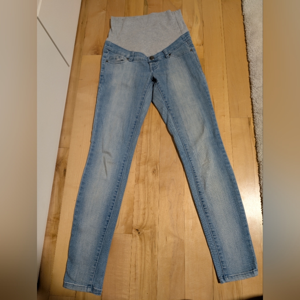 Thyme Maternity Light Blue Skinny Jeans Size XXS Can Fit Size 25